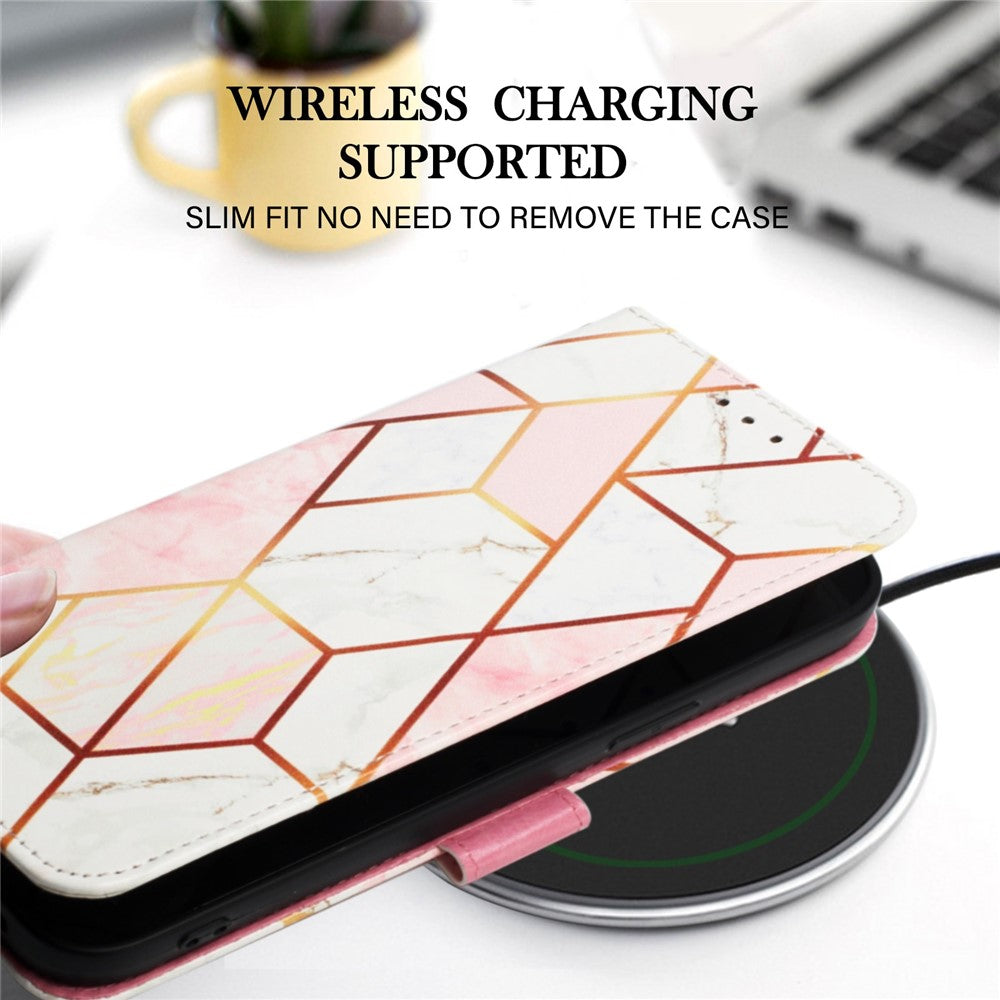 YB Pattern Printing Leather Series-5 for Xiaomi Redmi 10 Prime+ 5G / Redmi Note 11E 5G / Redmi 10 5G, Marble Pattern Leather Case 360 Degree Wrapped Stand Wallet Phone Shell