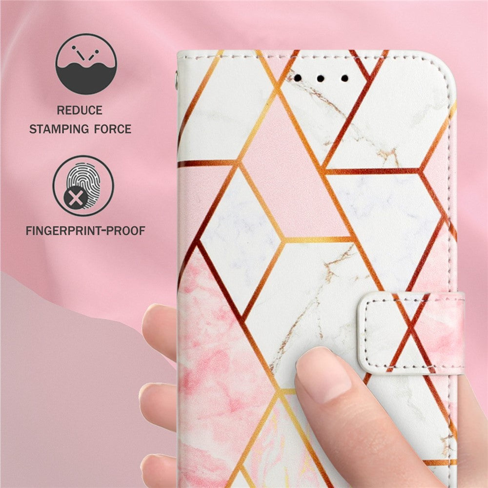 YB Pattern Printing Leather Series-5 for Xiaomi Redmi 10 Prime+ 5G / Redmi Note 11E 5G / Redmi 10 5G, Marble Pattern Leather Case 360 Degree Wrapped Stand Wallet Phone Shell