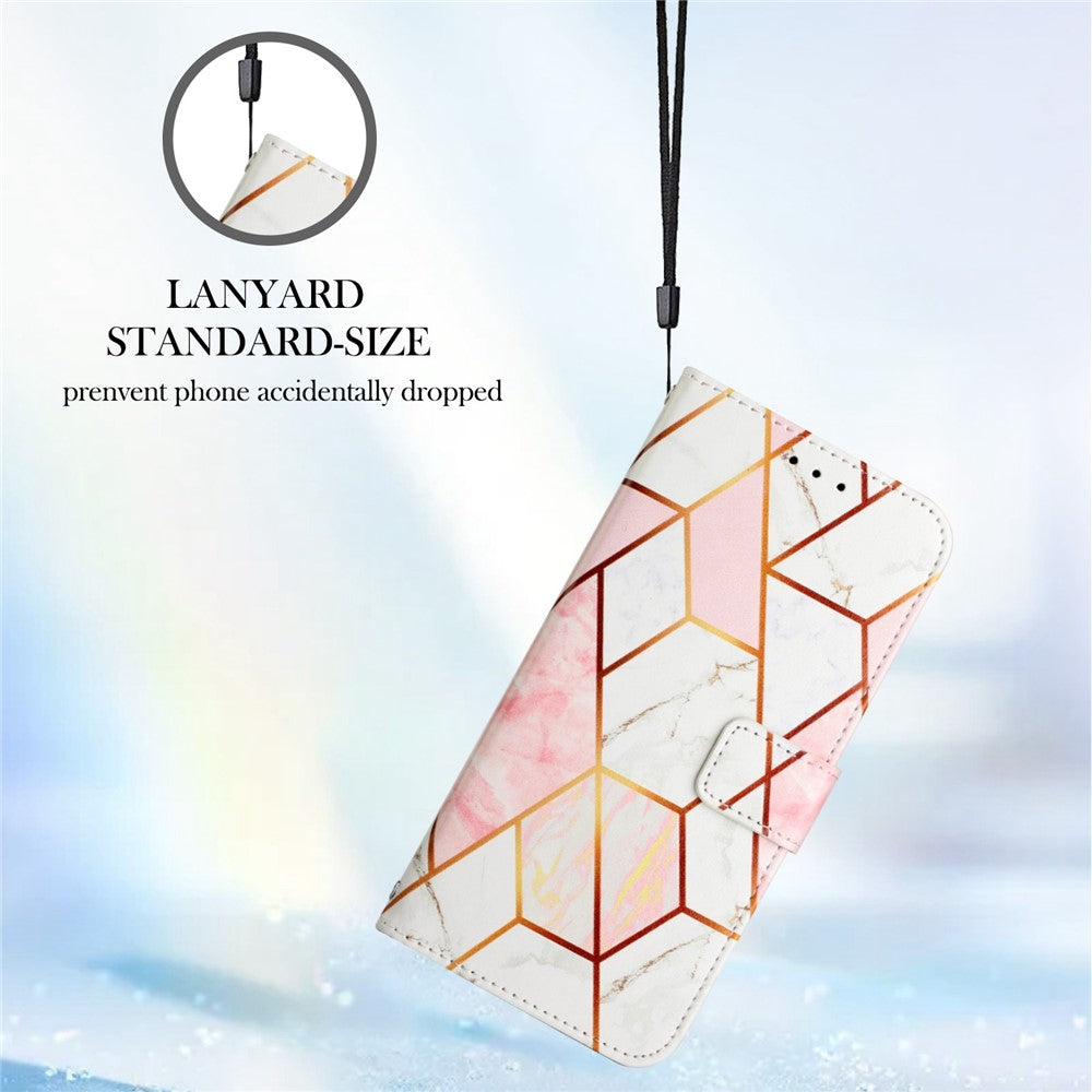 YB Pattern Printing Leather Series-5 for Xiaomi Redmi 10 Prime+ 5G / Redmi Note 11E 5G / Redmi 10 5G, Marble Pattern Leather Case 360 Degree Wrapped Stand Wallet Phone Shell