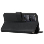 For Xiaomi Redmi K50 Pro/K50 Fashionable Cell Phone Case PU Leather Stitching Wallet Magnetic Closure Shockproof Folding Stand Phone Cover with Strap