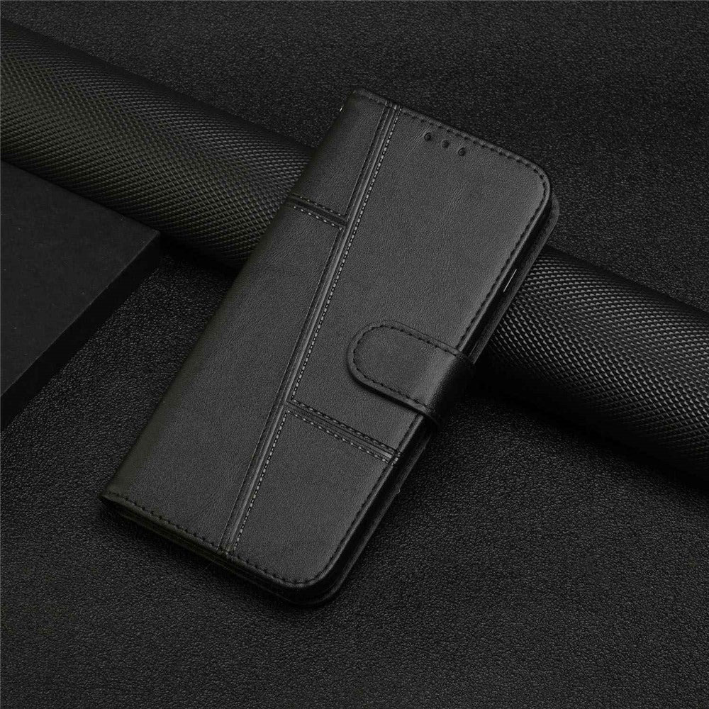 For Xiaomi Redmi K50 Pro/K50 Fashionable Cell Phone Case PU Leather Stitching Wallet Magnetic Closure Shockproof Folding Stand Phone Cover with Strap