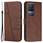 For Xiaomi Redmi K50 Pro/K50 Fashionable Cell Phone Case PU Leather Stitching Wallet Magnetic Closure Shockproof Folding Stand Phone Cover with Strap