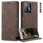CASEME 013-serien för Xiaomi 11T / 11T Pro PU-läder, folio-flipfodral, plånboksfodral, magnetiskt, självabsorberande stativ, bokomslag