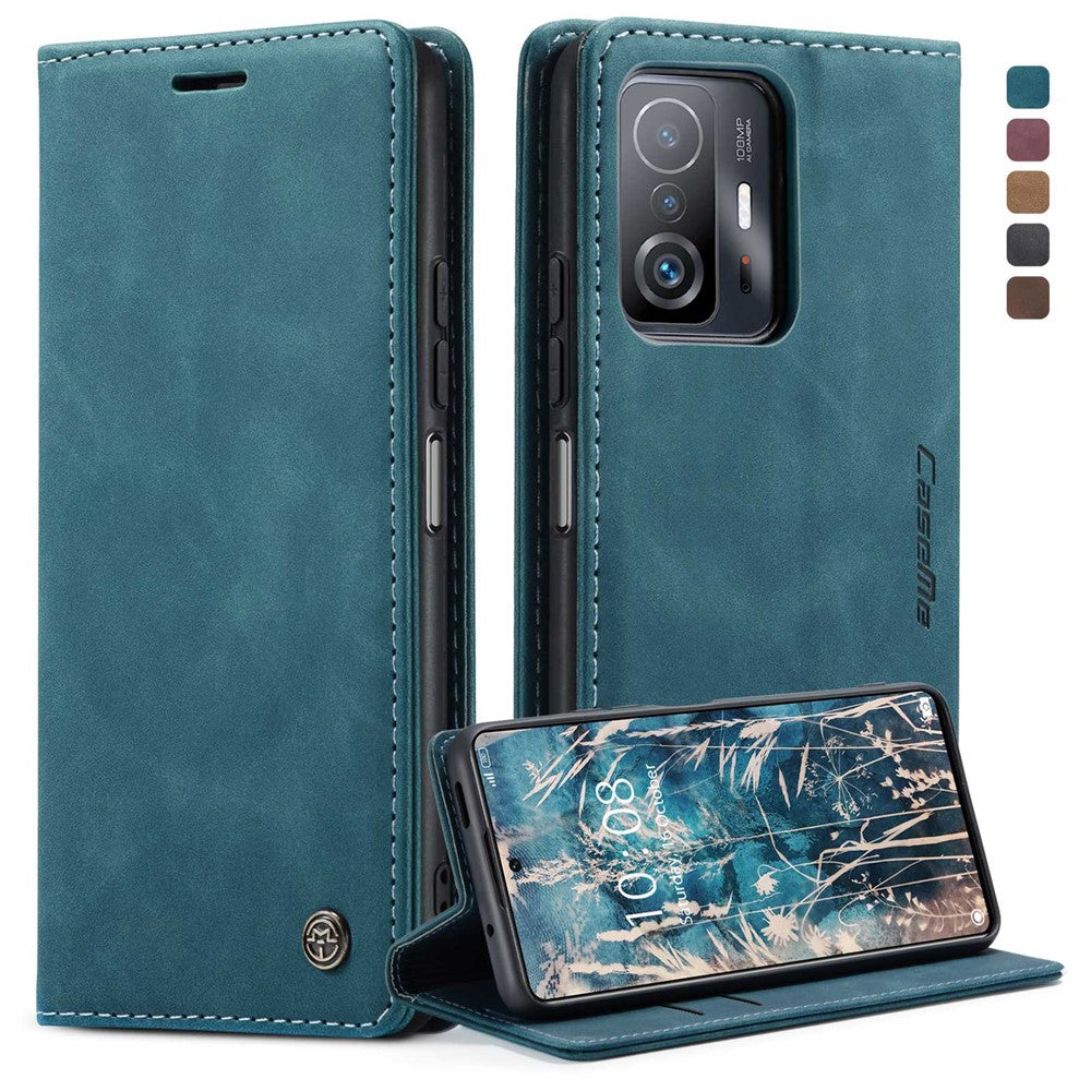 CASEME 013-serien för Xiaomi 11T / 11T Pro PU-läder, folio-flipfodral, plånboksfodral, magnetiskt, självabsorberande stativ, bokomslag