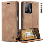 CASEME 013-serien för Xiaomi 11T / 11T Pro PU-läder, folio-flipfodral, plånboksfodral, magnetiskt, självabsorberande stativ, bokomslag