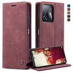 CASEME 013-serien för Xiaomi 11T / 11T Pro PU-läder, folio-flipfodral, plånboksfodral, magnetiskt, självabsorberande stativ, bokomslag