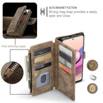 For Xiaomi Poco M5s 4G / Redmi Note 10 4G / Redmi Note 10S 4G Phone Cases with Strap CASEME C30 Zipper Multiple Card Holder PU Leather Cover