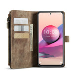 For Xiaomi Poco M5s 4G / Redmi Note 10 4G / Redmi Note 10S 4G Phone Cases with Strap CASEME C30 Zipper Multiple Card Holder PU Leather Cover