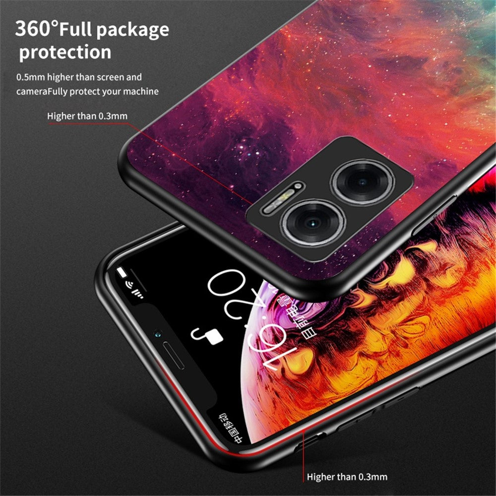 Xiaomi Redmi Note 11E 5G / Redmi 10 5G / Redmi 10 Prime+ 5G Starry Sky Härdat Glas mobilskal Hörn Luftkudde Hybridskal