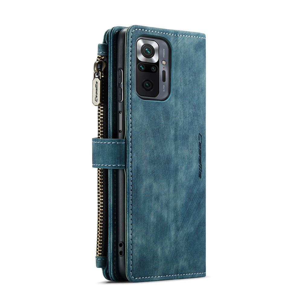 Xiaomi Redmi Note 10 Pro 4G (Global) / (Indien) / Note 10 Pro Max mobilskal med Rem CASEME C30 Dragkedja Flera Korthållare PU-läderfodral