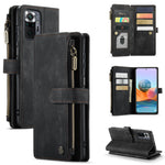 Xiaomi Redmi Note 10 Pro 4G (Global) / (Indien) / Note 10 Pro Max mobilskal med Rem CASEME C30 Dragkedja Flera Korthållare PU-läderfodral