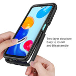 3-i-1 hybridmobilskal för Xiaomi Redmi Note 11 4G (Qualcomm)/Note 11S 4G, heltäckande fallskydd, avtagbart mobilskal med PET-skärmskydd