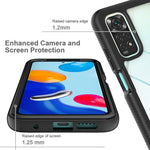 3-in-1 Hybrid Phone Case for Xiaomi Redmi Note 11 4G (Qualcomm)/Note 11S 4G, Full Coverage Drop-Protection Detachable Phone Cover with PET Screen Protector