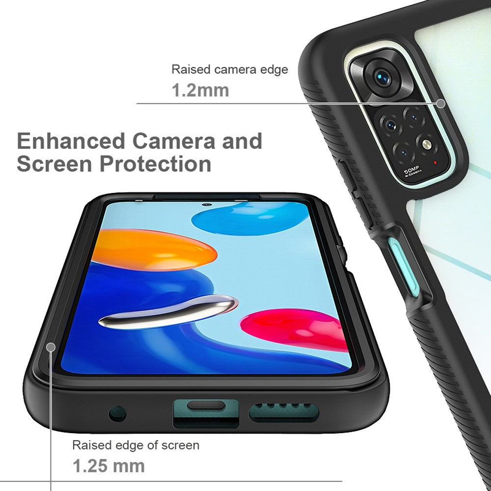 3-i-1 hybridmobilskal för Xiaomi Redmi Note 11 4G (Qualcomm)/Note 11S 4G, heltäckande fallskydd, avtagbart mobilskal med PET-skärmskydd