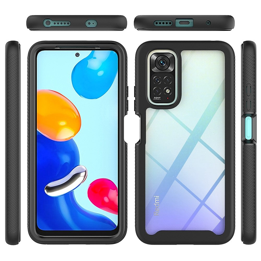 3-i-1 hybridmobilskal för Xiaomi Redmi Note 11 4G (Qualcomm)/Note 11S 4G, heltäckande fallskydd, avtagbart mobilskal med PET-skärmskydd