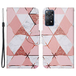 Pattern-Printing Leather Case for Xiaomi Redmi Note 11 Pro 4G (MediaTek)/Note 11 Pro 5G (Qualcomm), Cross Texture Leather Phone Shell with Strap Wallet and Stand