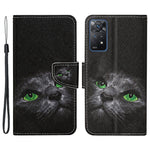 Pattern-Printing Leather Case for Xiaomi Redmi Note 11 Pro 4G (MediaTek)/Note 11 Pro 5G (Qualcomm), Cross Texture Leather Phone Shell with Strap Wallet and Stand