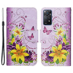 Pattern-Printing Leather Case for Xiaomi Redmi Note 11 Pro 4G (MediaTek)/Note 11 Pro 5G (Qualcomm), Cross Texture Leather Phone Shell with Strap Wallet and Stand