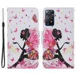 Pattern-Printing Leather Case for Xiaomi Redmi Note 11 Pro 4G (MediaTek)/Note 11 Pro 5G (Qualcomm), Cross Texture Leather Phone Shell with Strap Wallet and Stand