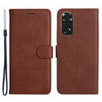 For Xiaomi Redmi Note 11 4G (Qualcomm) /  Note 11S 4G Case Solid Color Leather Mobile Cover Wallet Stand with Strap