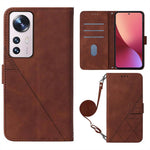 For Xiaomi 12 / 12X / 12S 5G Leather Case with Shoulder Strap Wallet Stand Phone Cover