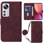 For Xiaomi 12 / 12X / 12S 5G Leather Case with Shoulder Strap Wallet Stand Phone Cover