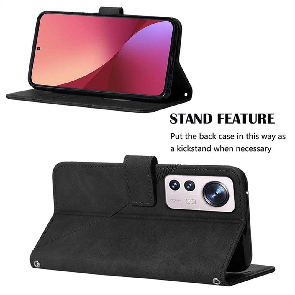 For Xiaomi 12 / 12X / 12S 5G Leather Case with Shoulder Strap Wallet Stand Phone Cover