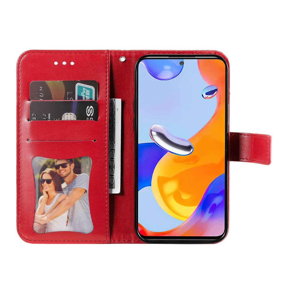 Xiaomi Redmi Note 12 Pro 4G / 11 Pro 4G (MediaTek) / Note 11 Pro 5G (Qualcomm) Remdesign Blompräglad Plånbok Läderställ Mobilskal