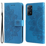 Xiaomi Redmi Note 12 Pro 4G / 11 Pro 4G (MediaTek) / Note 11 Pro 5G (Qualcomm) Remdesign Blompräglad Plånbok Läderställ Mobilskal