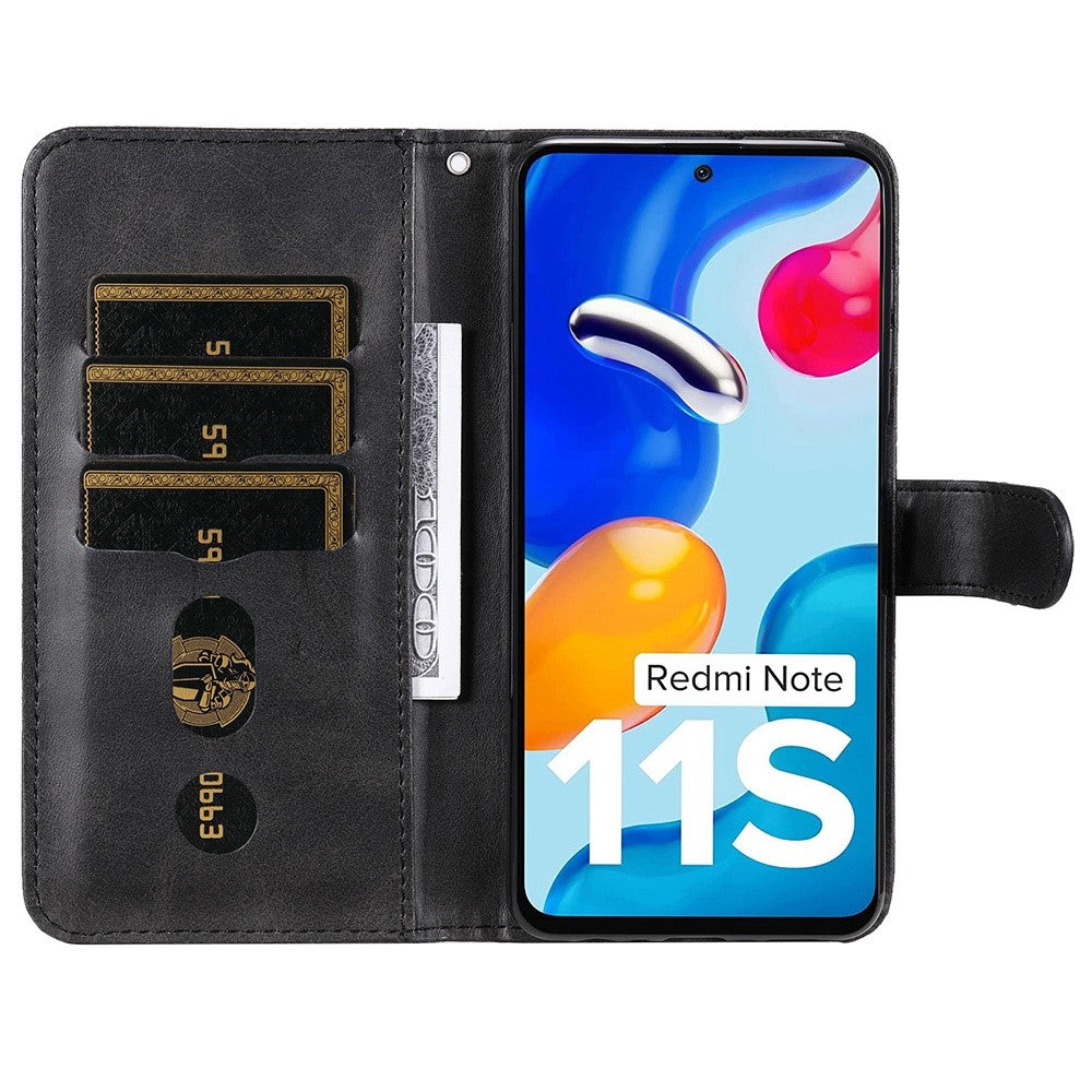For Xiaomi Redmi Note 11 4G (Qualcomm)/Redmi Note 11S 4G Magnetic Clasp Phone Cover Shell Zipper Pocket Shockproof Flip Wallet Phone Case