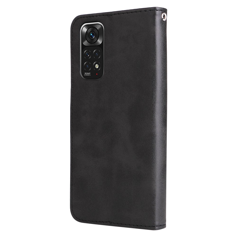 For Xiaomi Redmi Note 11 4G (Qualcomm)/Redmi Note 11S 4G Magnetic Clasp Phone Cover Shell Zipper Pocket Shockproof Flip Wallet Phone Case