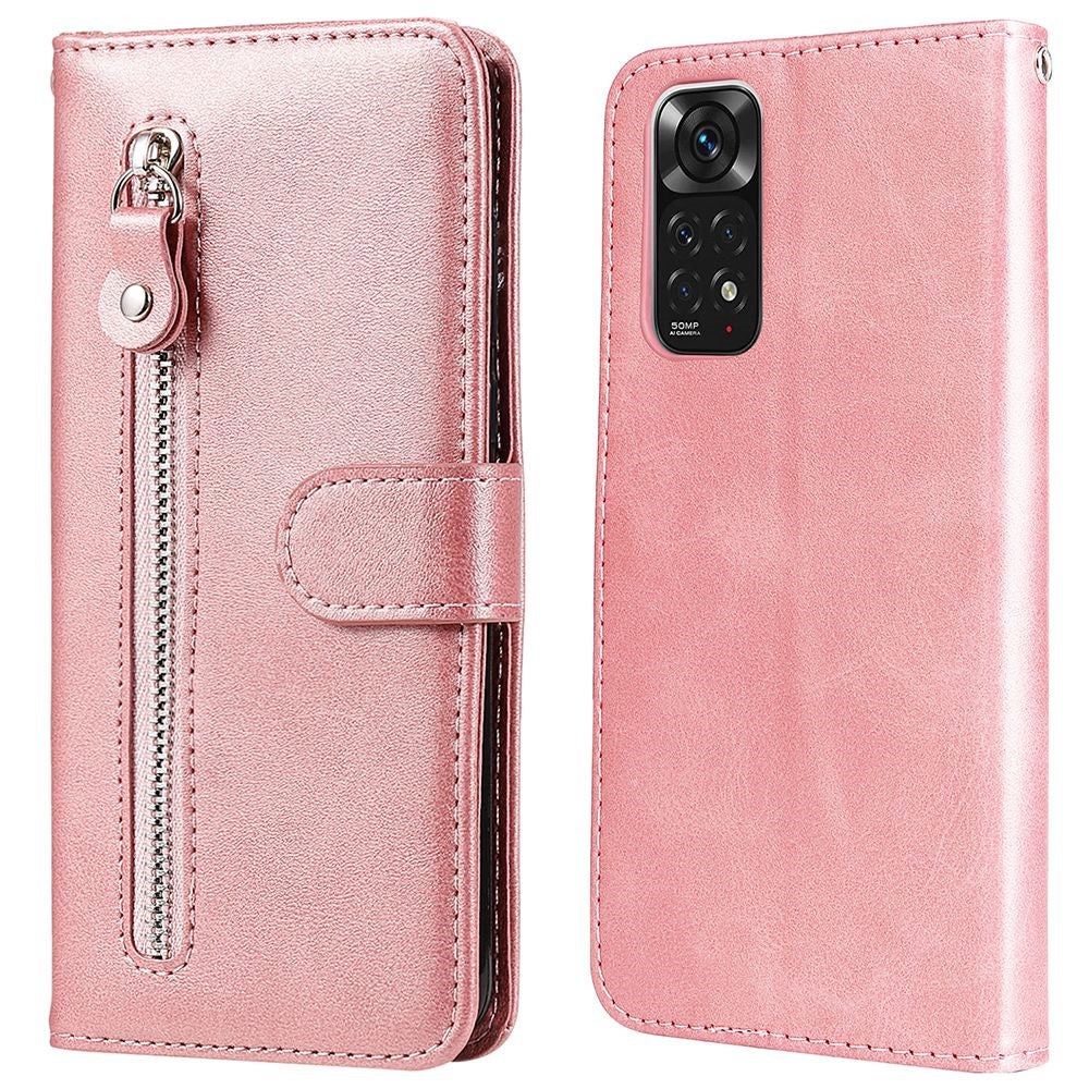 For Xiaomi Redmi Note 11 4G (Qualcomm)/Redmi Note 11S 4G Magnetic Clasp Phone Cover Shell Zipper Pocket Shockproof Flip Wallet Phone Case