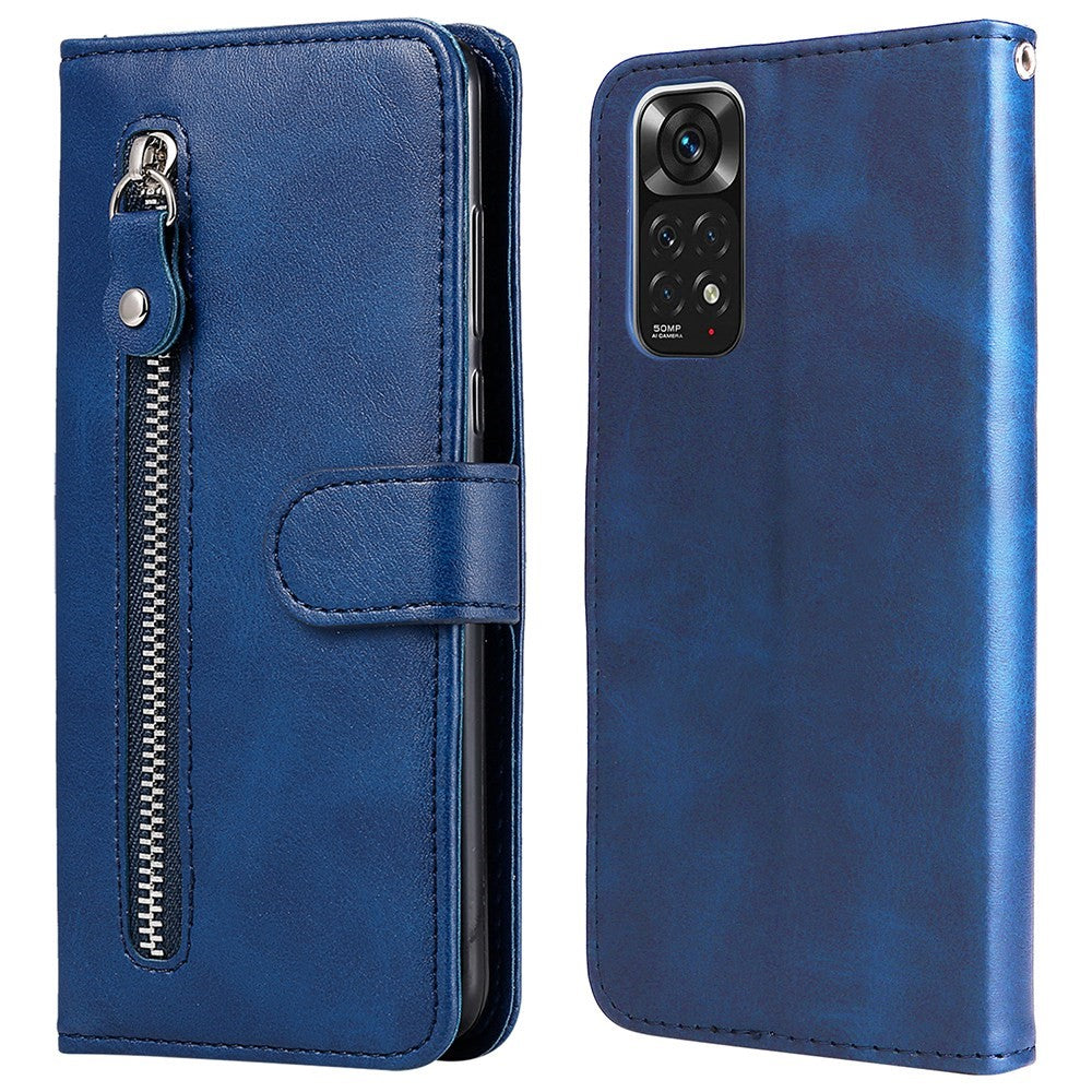 Xiaomi Redmi Note 11 4G (Qualcomm)/Redmi Note 11S 4G Magnetiskt spänne mobilskal Skal Dragkedja Ficka Stötsäkert Flip Plånboksfodral