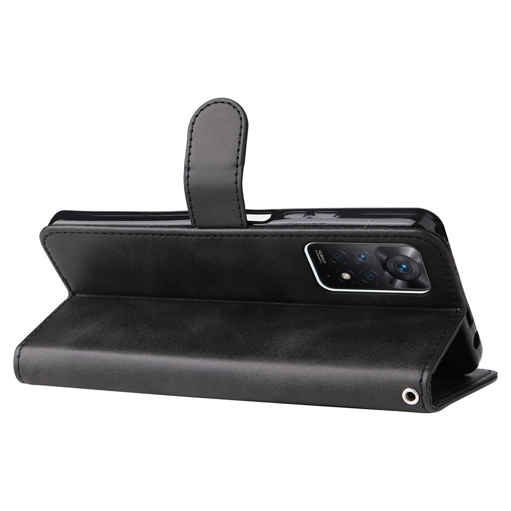 For Xiaomi Redmi Note 12 Pro 4G / 11 Pro 4G (MediaTek) / Note 11 Pro 5G (Qualcomm) PU Leather Cell Phone Bag Case Magnetic Clasp Zipper Pocket Wallet Phone Cover