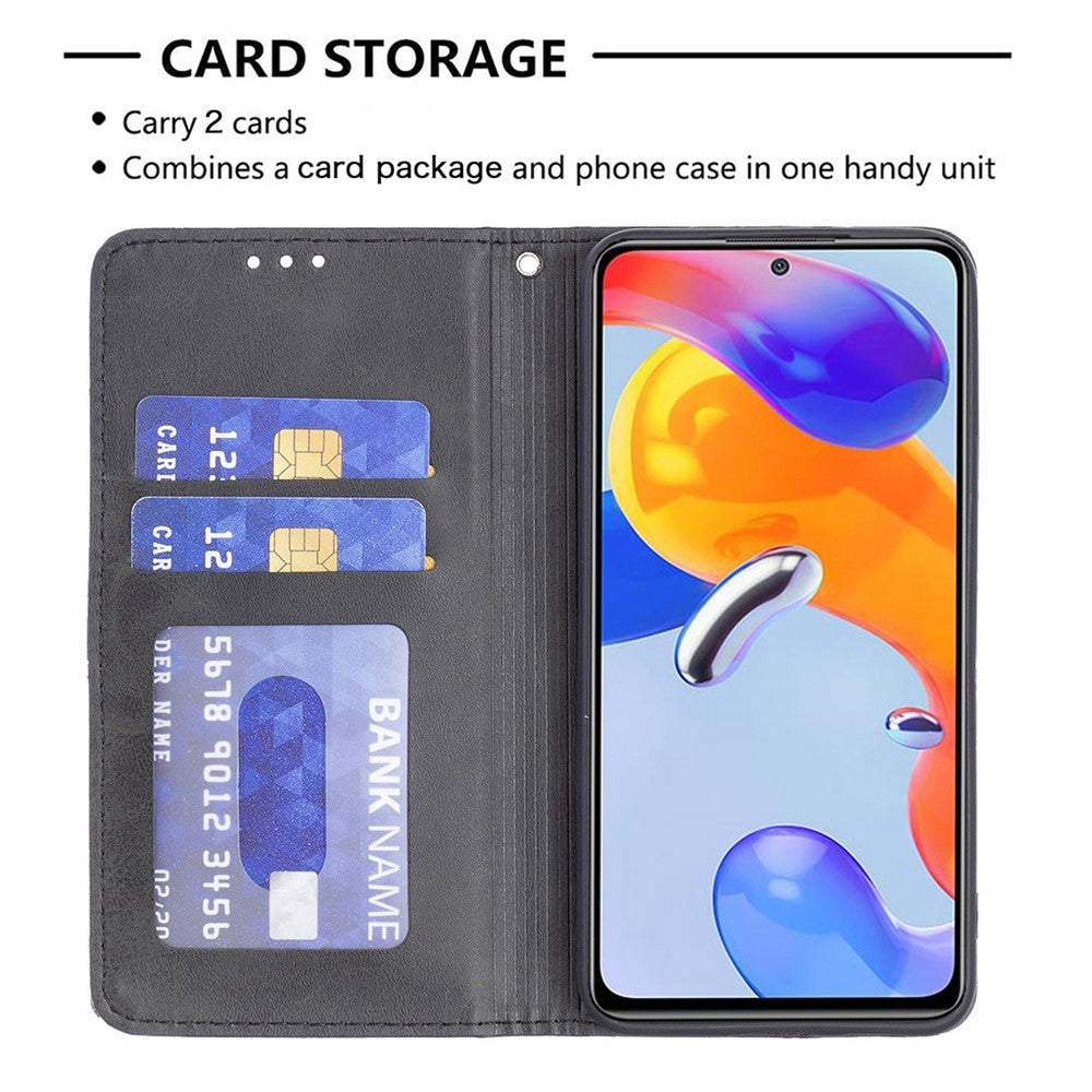 For Xiaomi Redmi Note 12 Pro 4G / 11 Pro 4G (Mediatek) / Note 11 Pro 5G (Qualcomm) Leather Case with Card Holder Imprinting Pattern