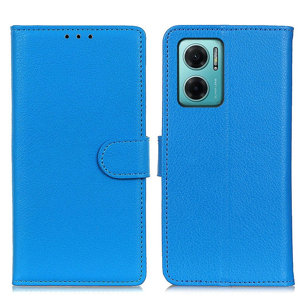 Litchi Texture Phone Case for Xiaomi Redmi Note 11E 5G / Redmi 10 5G / 10 Prime+ 5G, Foldable Stand Wallet PU Leather Full Protection Shell