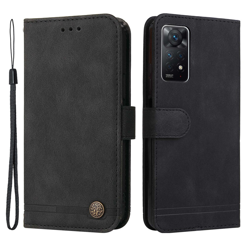 For Xiaomi Redmi Note 12 Pro 4G / 11 Pro 4G (Mediatek) / Note 11 Pro 5G (Qualcomm) / Note 11E Pro Leather Cases Phone Cover Stand with Strap