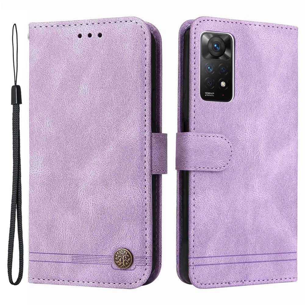 For Xiaomi Redmi Note 12 Pro 4G / 11 Pro 4G (Mediatek) / Note 11 Pro 5G (Qualcomm) / Note 11E Pro Leather Cases Phone Cover Stand with Strap