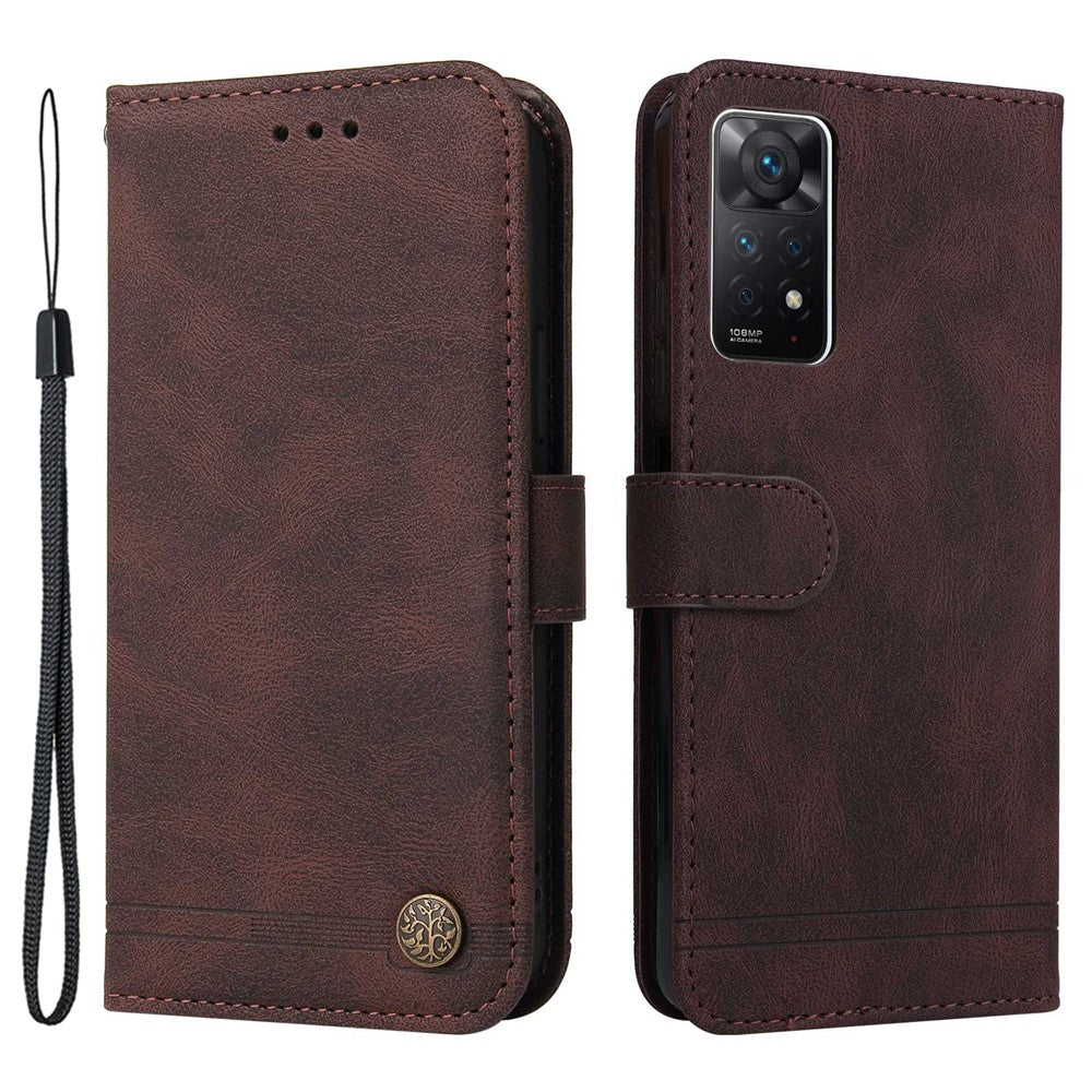 For Xiaomi Redmi Note 12 Pro 4G / 11 Pro 4G (Mediatek) / Note 11 Pro 5G (Qualcomm) / Note 11E Pro Leather Cases Phone Cover Stand with Strap