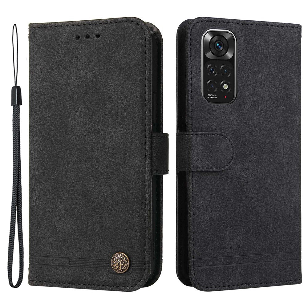 For Xiaomi Redmi Note 11 4G (Qualcomm) / Note 11S 4G Leather Wallet Cases Skin Touch Phone Cover Stand with Strap
