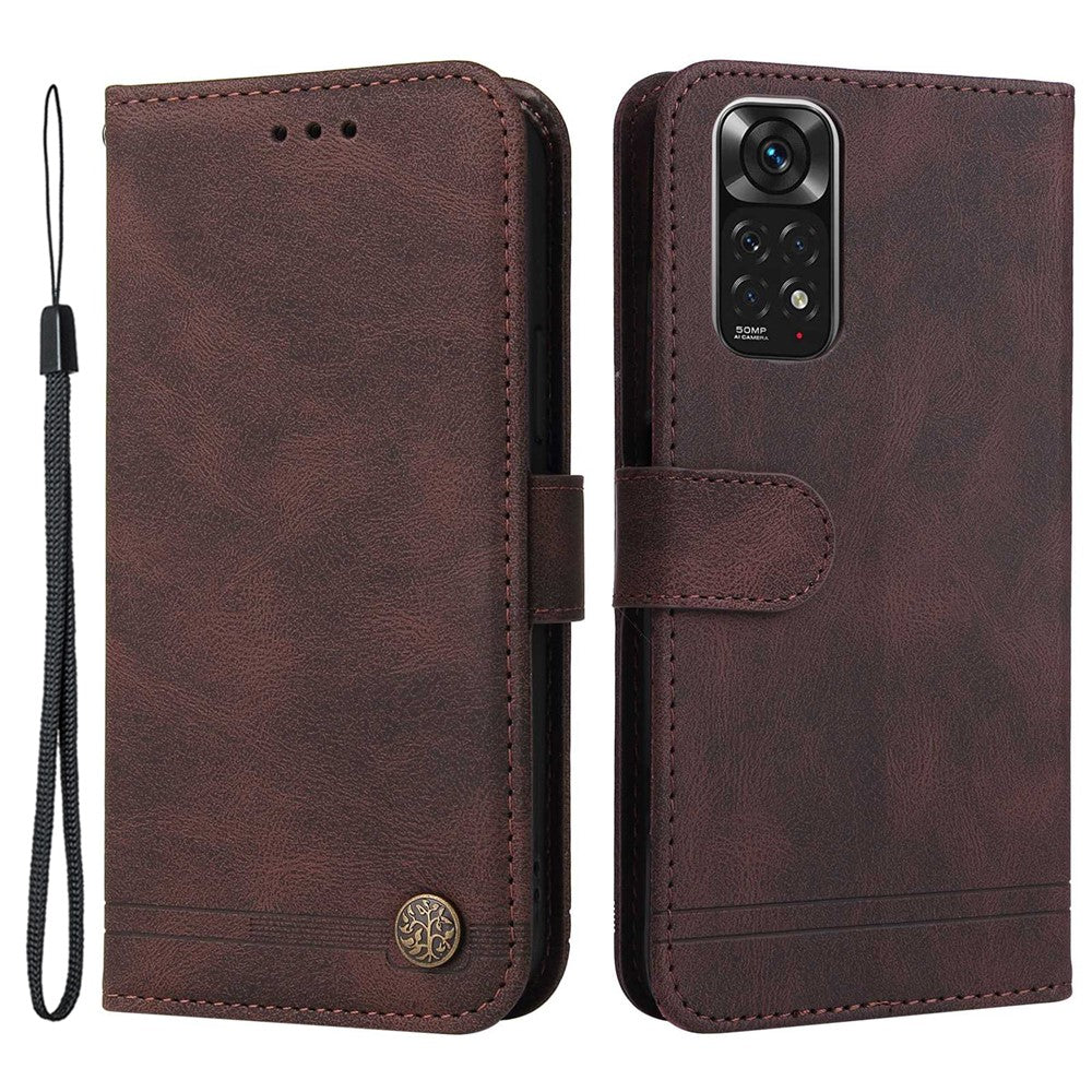 For Xiaomi Redmi Note 11 4G (Qualcomm) / Note 11S 4G Leather Wallet Cases Skin Touch Phone Cover Stand with Strap