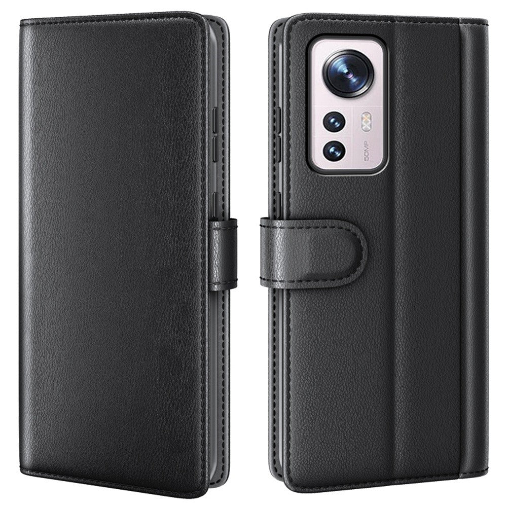 For Xiaomi 12 Pro 5G/12S Pro 5G/12 Pro (Dimensity) 5G Flip Wallet Case Split Genuine Leather Magnetic Closure Stand Folio Protective Cover