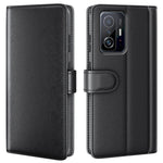 For Xiaomi 11T/11T Pro Split Genuine Leather Phone Case TPU Inner Shell Wallet Stand Folio Flip Cover