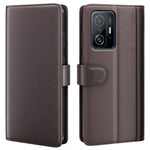 For Xiaomi 11T/11T Pro Split Genuine Leather Phone Case TPU Inner Shell Wallet Stand Folio Flip Cover