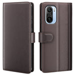For Xiaomi Mi 11i/Poco F3/Redmi K40/Redmi K40 Pro/Redmi K40 Pro+ Split Genuine Leather Book Wallet Flip Case Full Protection Folio Stand View Cover Protector