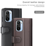 For Xiaomi Mi 11i/Poco F3/Redmi K40/Redmi K40 Pro/Redmi K40 Pro+ Split Genuine Leather Book Wallet Flip Case Full Protection Folio Stand View Cover Protector