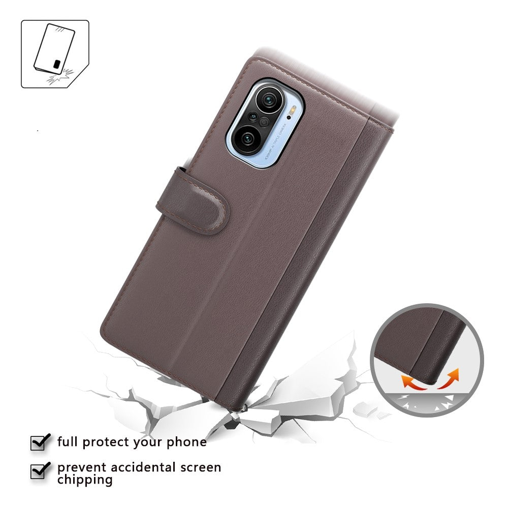 For Xiaomi Mi 11i/Poco F3/Redmi K40/Redmi K40 Pro/Redmi K40 Pro+ Split Genuine Leather Book Wallet Flip Case Full Protection Folio Stand View Cover Protector