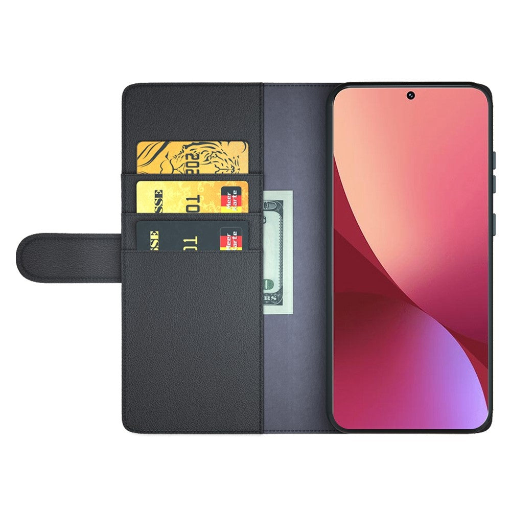 For Xiaomi 12/12X/12S 5G Phone Case Collection Split Genuine Leather Wallet Book Stand Folio Cover with TPU Inner Shell