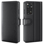 For Xiaomi Redmi Note 11 4G (Qualcomm)/Redmi Note 11S 4G Magnetic Split Genuine Leather Phone Case Soft TPU Viewing Stand Wallet Flip Folio Cover