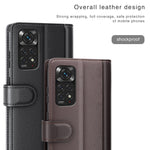 For Xiaomi Redmi Note 11 4G (Qualcomm)/Redmi Note 11S 4G Magnetic Split Genuine Leather Phone Case Soft TPU Viewing Stand Wallet Flip Folio Cover